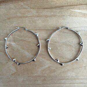 ELIZABETH AND JAMES 925 STERLING SILVER Thorn Hoop Earrings